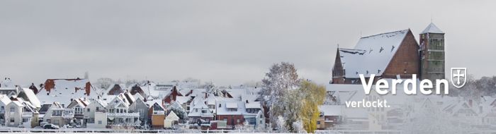Winterpanorama der Reiterstadt Verden an der Aller
